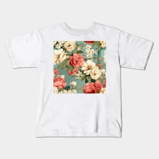 Shabby Chic Flowers Pattern 9 Kids T-Shirt